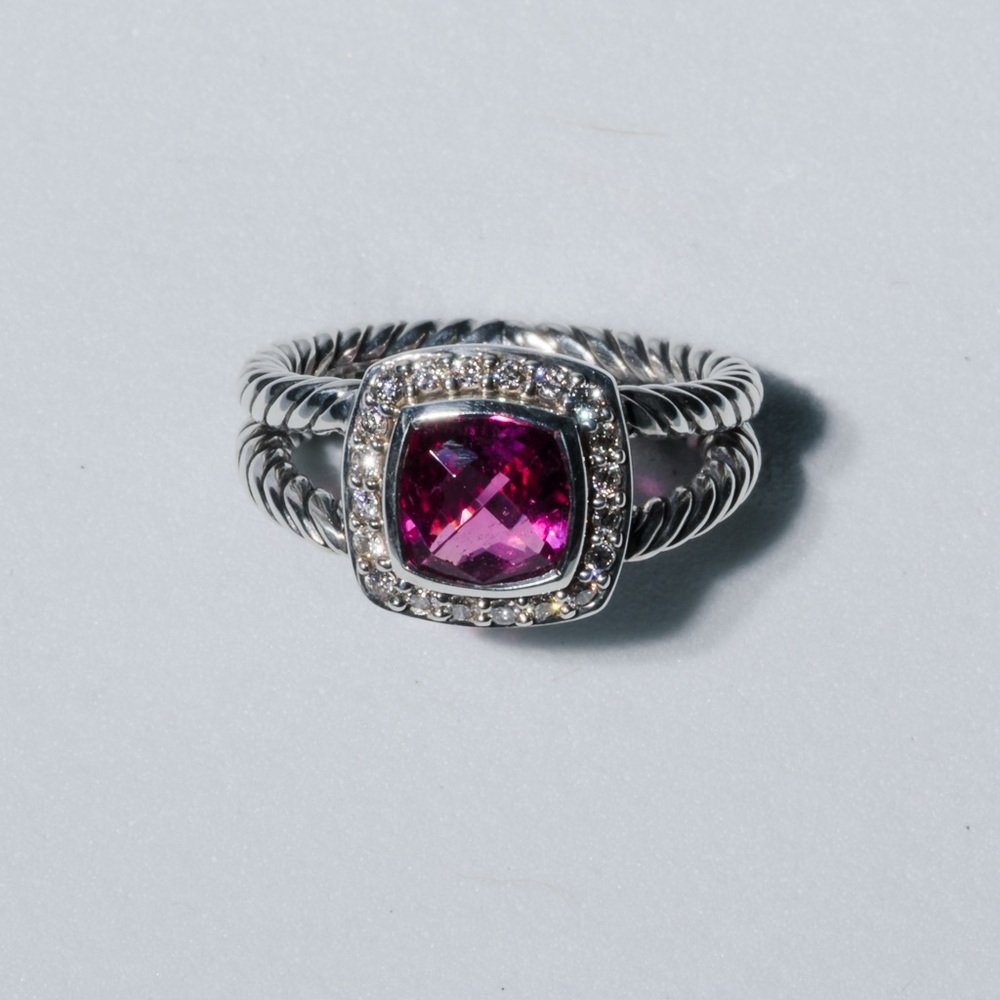 David Yurman 2011 pink tourmaline and diamond ring